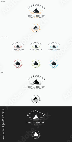 East Coast Brand Identity Concept, Graphic Elements, Creative Studio, Professional Environment, Visual Perspective