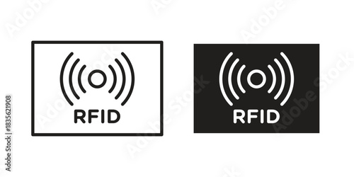 RFID icon. Outline, Glyph and Filled Outline Style