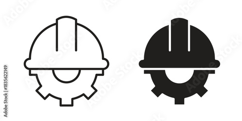 Safety helmet icon. Outline, Glyph and Filled Outline Style