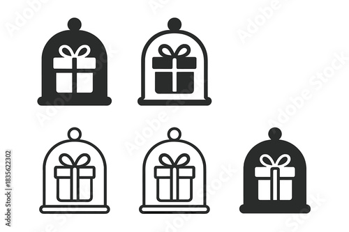 Niche Market Logos. Business ideas for niche markets. Icon set. Set Logo of niche business ideas: unique product packaging. harmonious logo variations of the