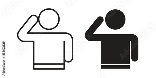 Salute icon. Outline, Glyph and Filled Outline Style