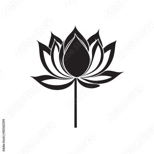 Modern Stylized Water Lily Vector Logo Icon For Clean Decorative Botanical And Spa Projects