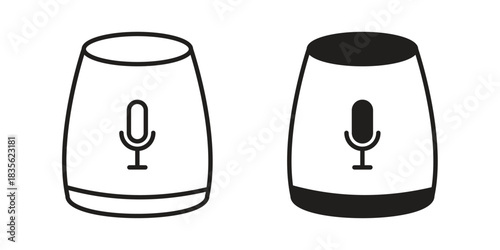 Smart speaker icon. Outline, Glyph and Filled Outline Style