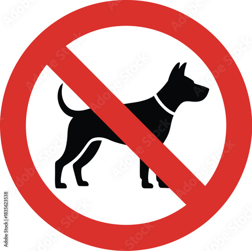 No dogs allowed sign vector illustration prohibition symbol pet restriction area access forbidden concept 979539250