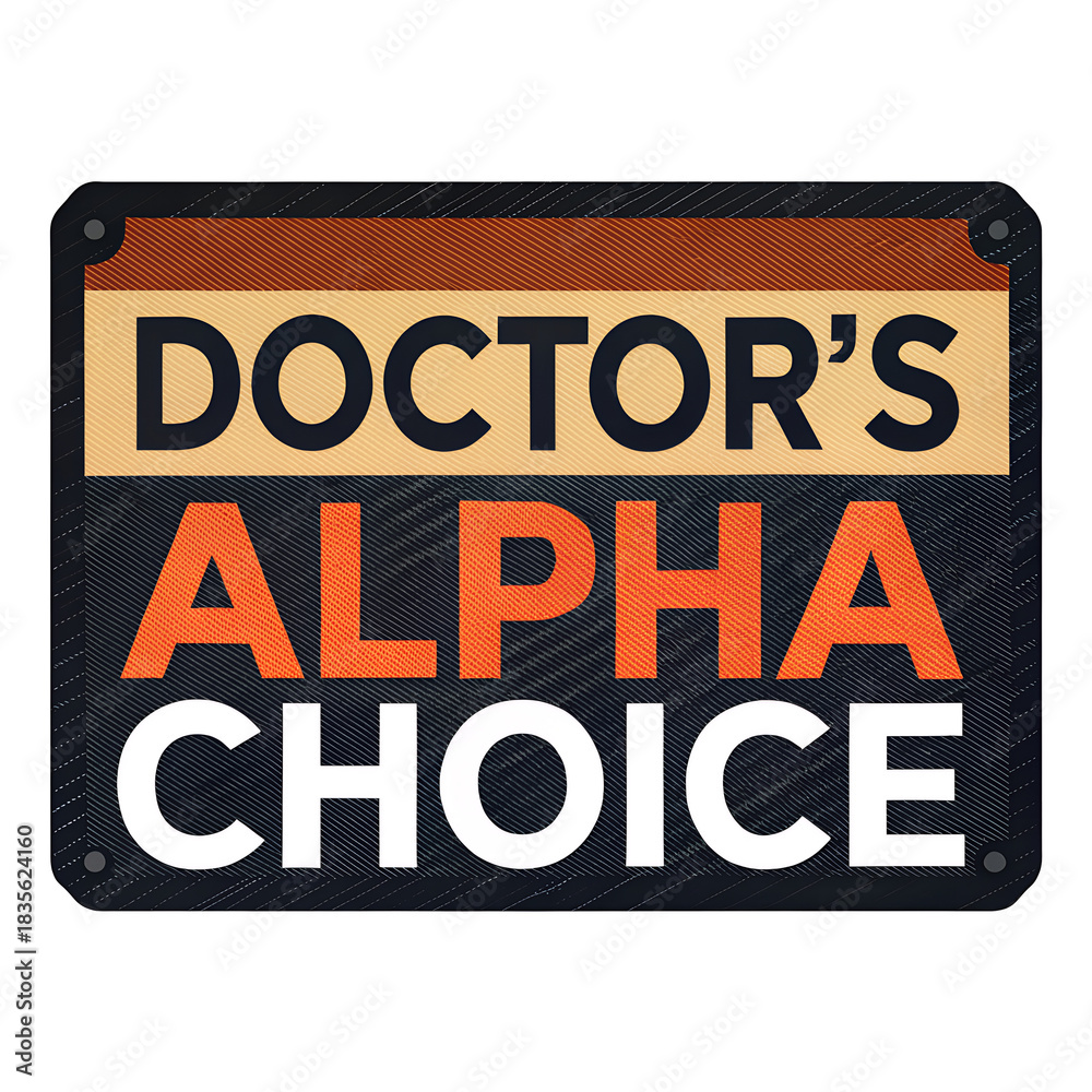 Fototapeta premium Doctor Alpha Choice Label | Premium Healthcare Label | Medical Choice Tag | Doctor Alpha Choice | Top Medical Care Selection | Healthcare Product Label | Doctor Alpha Choice Label | Quality Medic