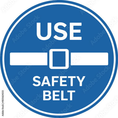 Use safety belt sign vector illustration for safety awareness campaigns and traffic safety promotions online
