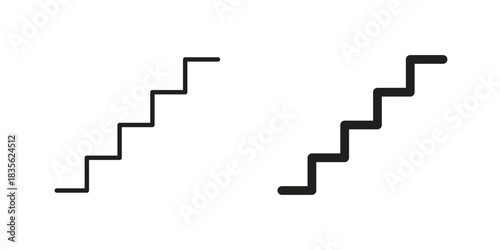 Stairs icon. Outline, Glyph and Filled Outline Style