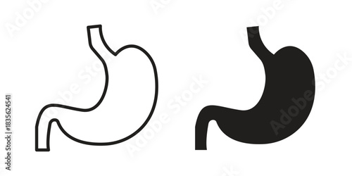 Stomach with Liquids icon. Outline, Glyph and Filled Outline Style