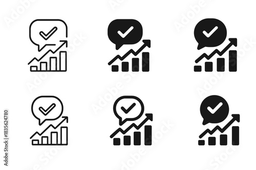 Customer Insight Logos. The role of customer feedback in shaping marketing strategies. Icon set. Set Logo of customer insights graph. harmonious logo