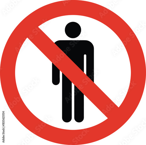 No entry sign for people prohibition restricted area access denied symbol warning icon vector image