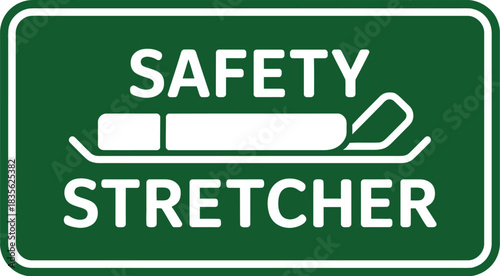 Safety stretcher sign vector illustration for emergency medical service and first aid equipment location