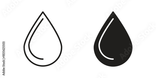 Tear drop icon. Outline, Glyph and Filled Outline Style