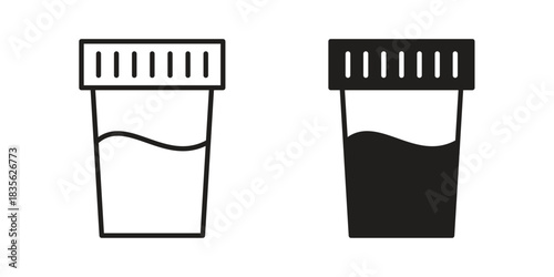 Urine test icon. Outline, Glyph and Filled Outline Style