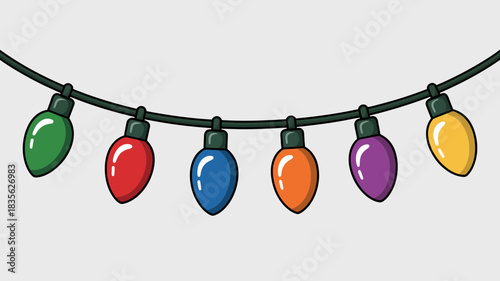 Colorful string of christmas lights with a festive glow