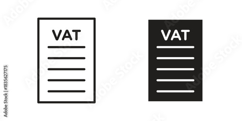 Value added tax VAT icon. Outline, Glyph and Filled Outline Style