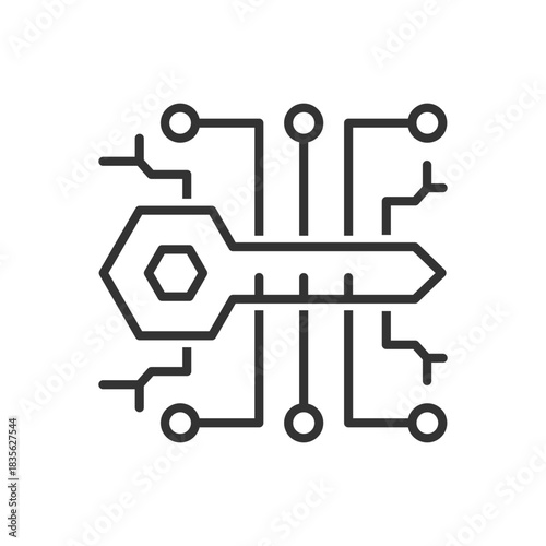 Digital Key Icon Sign Symbol