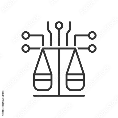 Ai law And Justice Icon - Balance And Scale Technology Icon