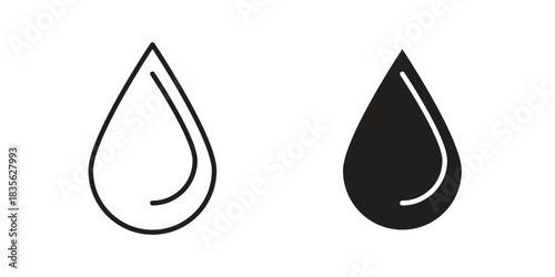 Water drop icon. Outline, Glyph and Filled Outline Style