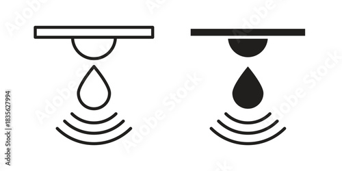 Water sensor icon. Outline, Glyph and Filled Outline Style