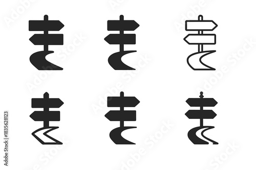 Organizational Change Logos. Guiding organizations through organizational change and transformation. Icon set. Set Logo of organizational change: Directional