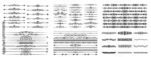 Vintage Ornamental Dividers and Borders Collection, abstract antique, art baroque, black border, calligraphy classic, collection curve, decoration decorative, design png,