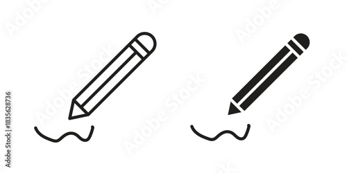 Write icon. Outline, Glyph and Filled Outline Style