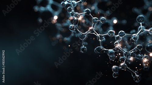 Molecular Marvel: An up-close view reveals a stunning display of interconnected molecules, showcasing the intricate structure of the molecular world.