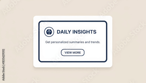 Daily insights UI widget vector illustration. Minimalist flat design for web and mobile apps. AI data analysis and personalization concept