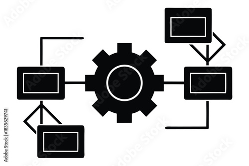 workflow vector icon silhouette