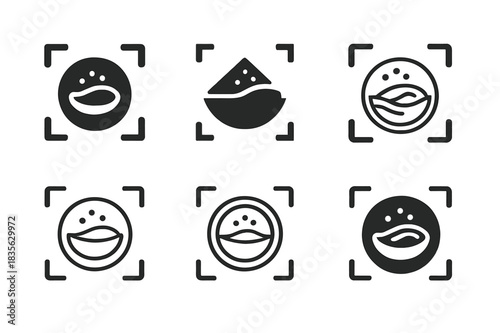 Traditional Cuisine Icon Set. Food culture and traditional cuisine photography. Icon set. Set Logo of food culture and traditional cuisine photography: food