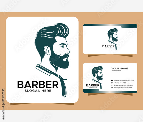 Barber, salon logo