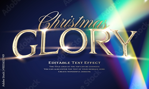[Editable Text Effect Logo] ” Christmas Glory  Logo” The title logo style is a Metallic logo style background perfect for Christmas design.