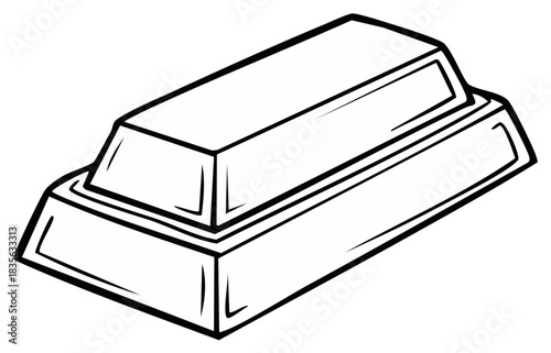 Stylized Gold Bars Stacked Depicting Wealth Fortune and Value in Bold Outline