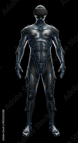 VR User in Sci-Fi Suit: Metaverse Experience