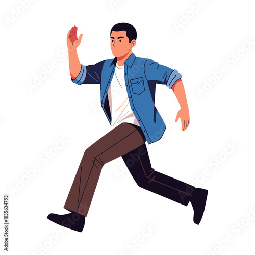Man in Motion - Dynamic Illustration of a Person Running.