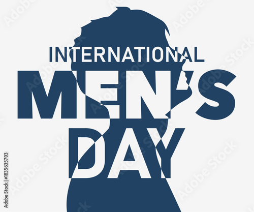 Minimal Men’s Day design with side profile and bold lettering, perfect for digital banners, posters, and awareness campaigns.