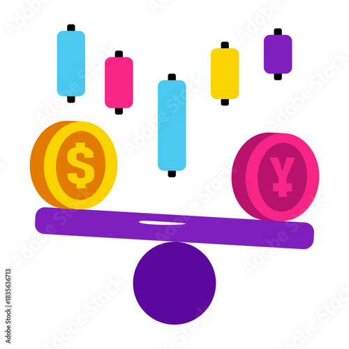 An icon design of money equilibrium 