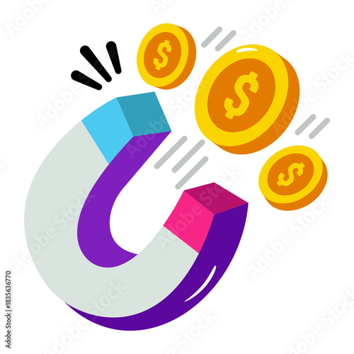 Premium download icon of attract money