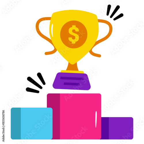A flat design icon of business achievement 