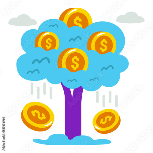 Creative design icon of money tree
