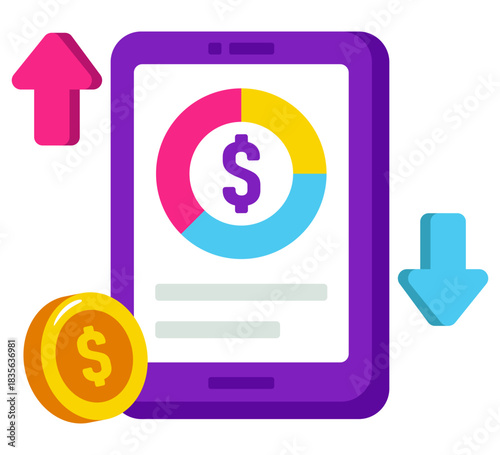 Creative design icon of mobile money transfer 