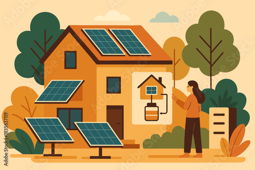 Icon vector homes warm labels full text cohesive negative modern no eco