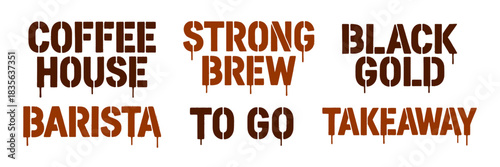 Coffee House - Strong Brew - Barista - Black Gold - Takeaway - Coffee Branding - Cafe Design - To Go