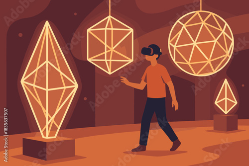 Human labels flat vector icon any installation art cohesive vr colors no