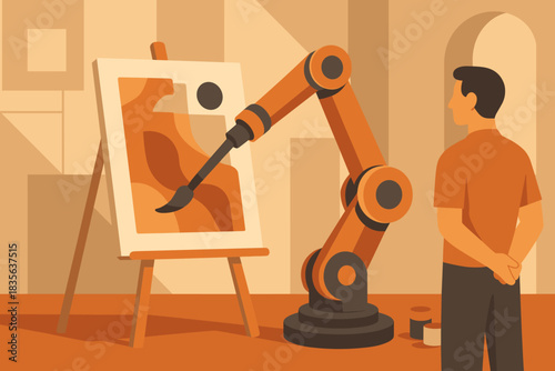 Robotic icon creation marks art full no text style vector characters abstract