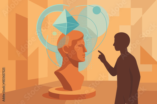 Studio tech emojis art no letters labels text warm vector typography interaction