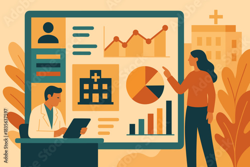 Any speech cyrillic healthcare numbers smart analytics vector no icon captions dashboard