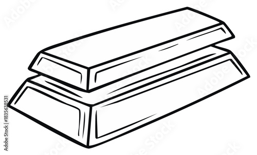 Two Stacked Metal Bars Line Art Style Concept Finance