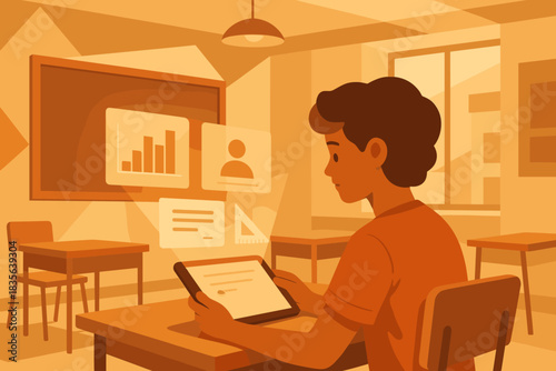 Punctuation no holographic characters learning revolution icon bubbles negative modern education tech