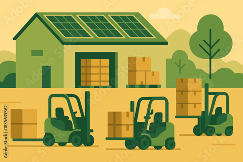 Eco solar colors emojis modern automated no warehousing numbers icon friendly vector